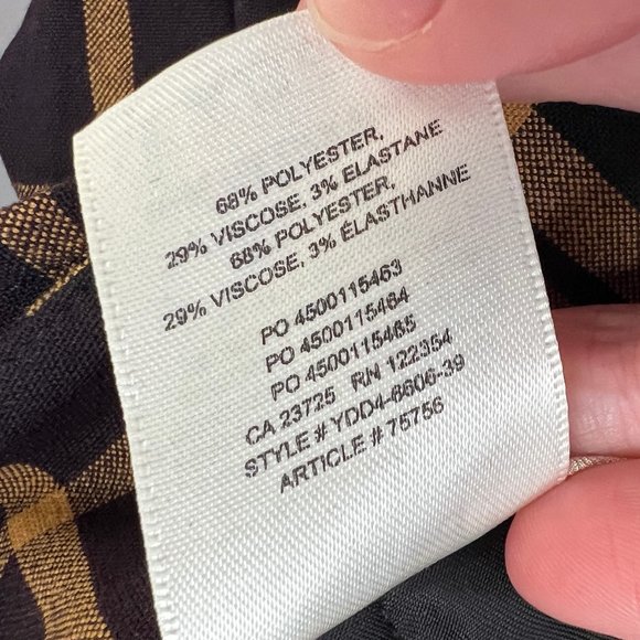 Aritzia Wilfred New Tie Front Belt Check Plaid Pants Cropped High Rise Trousers - Picture 9 of 13